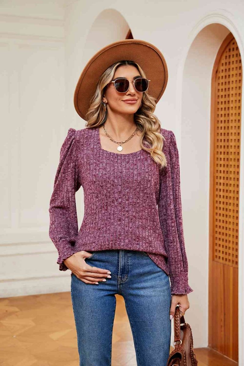 Whispering Winds Women’s Puff Sleeve Sweater #Firefly Lane Boutique1