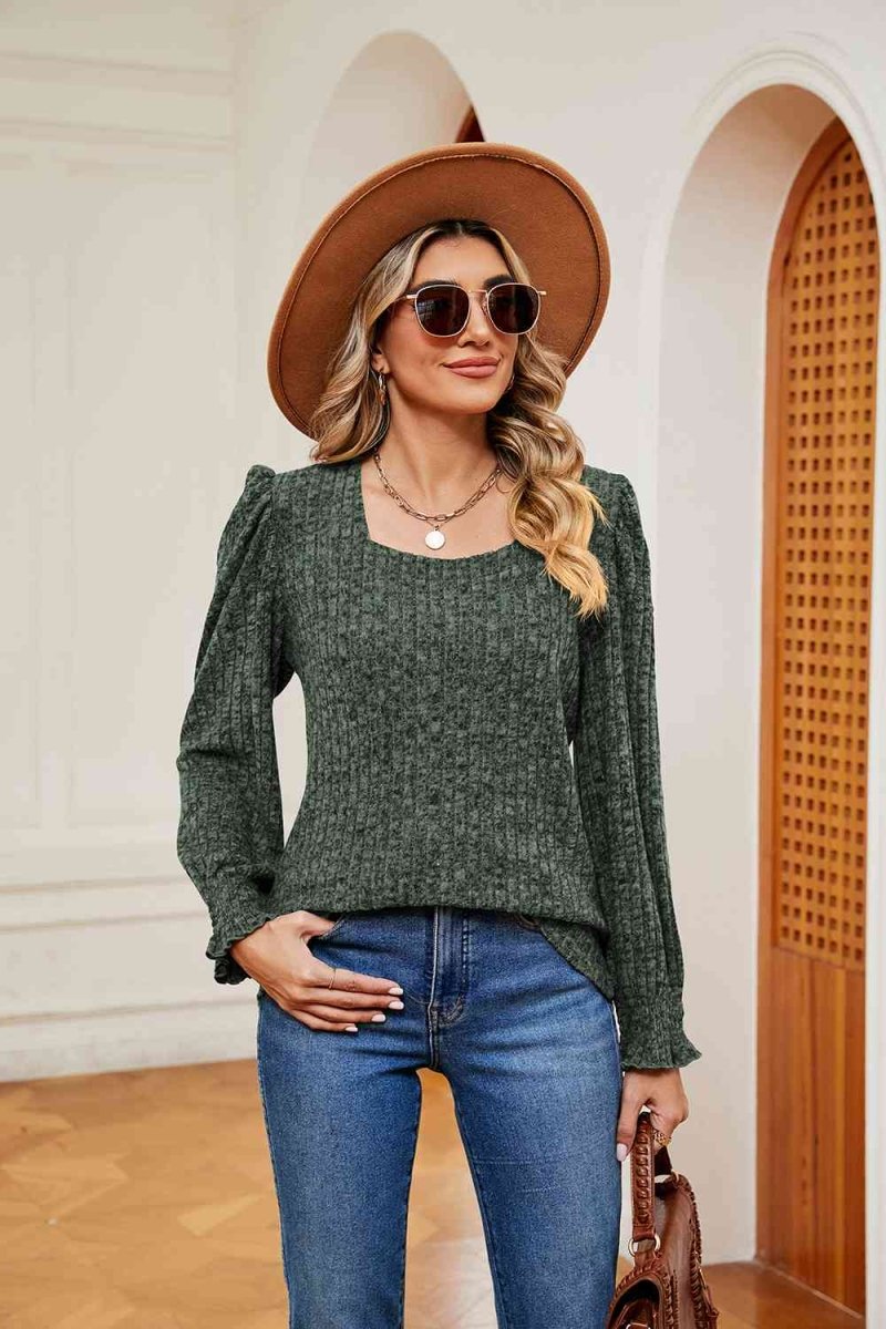 Whispering Winds Women’s Puff Sleeve Sweater #Firefly Lane Boutique1