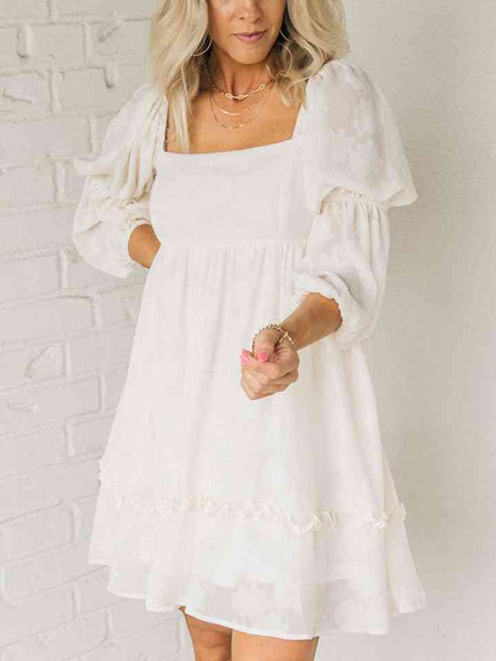 White Babydoll Mini Dress #Firefly Lane Boutique1