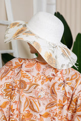 White Floral Oversized Floppy Hat #Firefly Lane Boutique1
