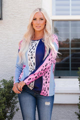 Wild Fusion Leopard Color Block Style Top #Firefly Lane Boutique1