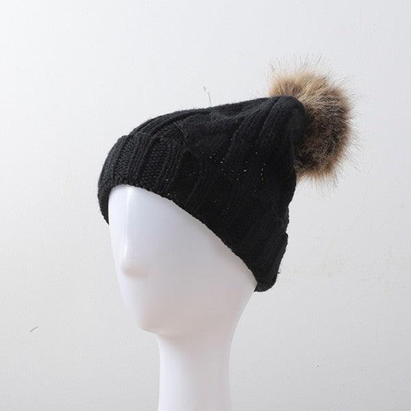 Women’s Adult Sized POM KNITTED BEANIES -Women’s fashionable beanie hats#Firefly Lane Boutique1