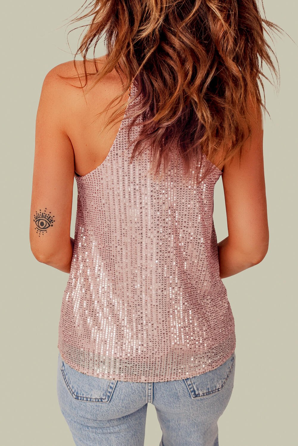 Women’s Sequin Tank Tops - pink sequin tank top with a racerback #Firefly Lane Boutique1